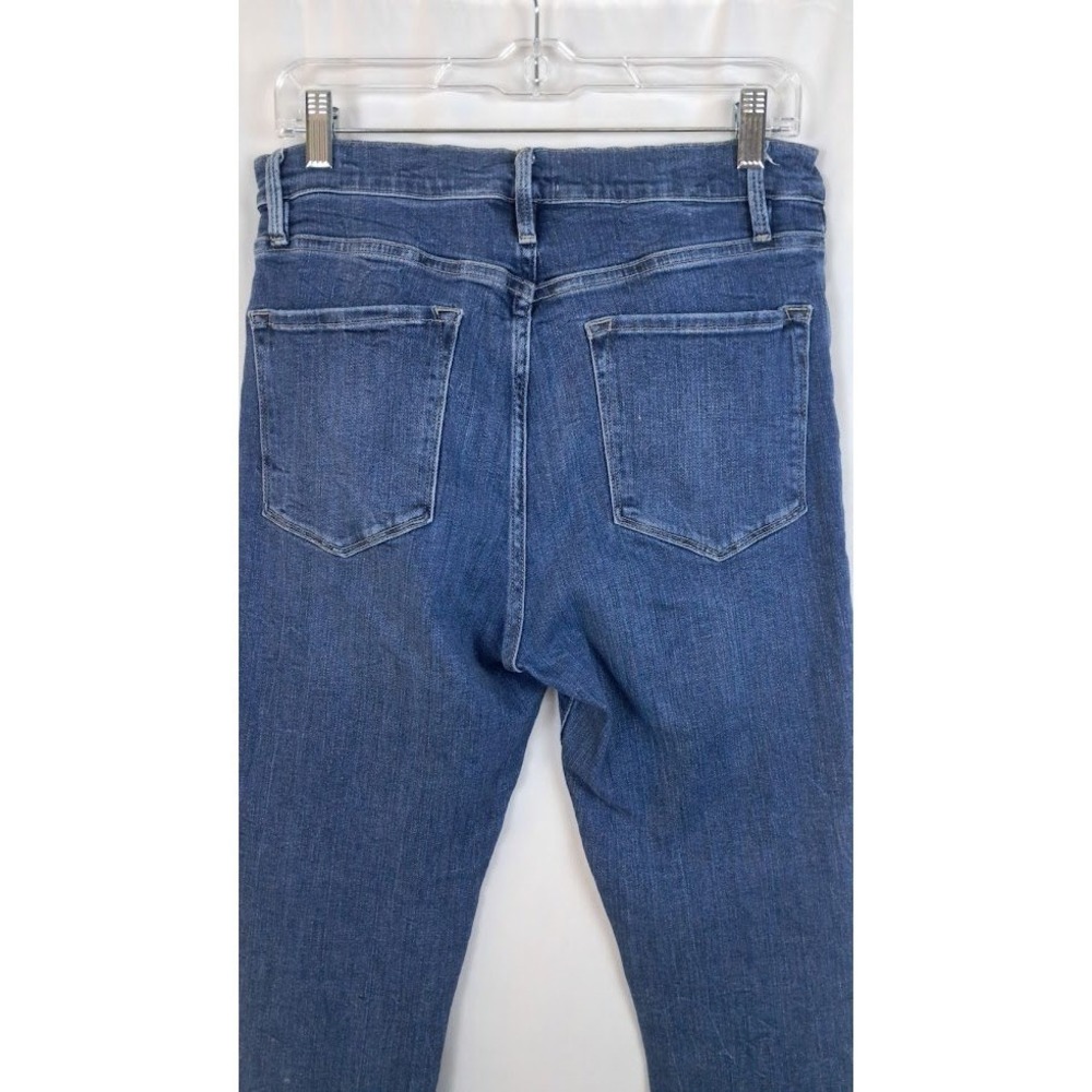 FRAME 31 Ali High Rise Cigarette Jeans Van Ness Wash Denim Raw Hem Ankle - Picture 7 of 10